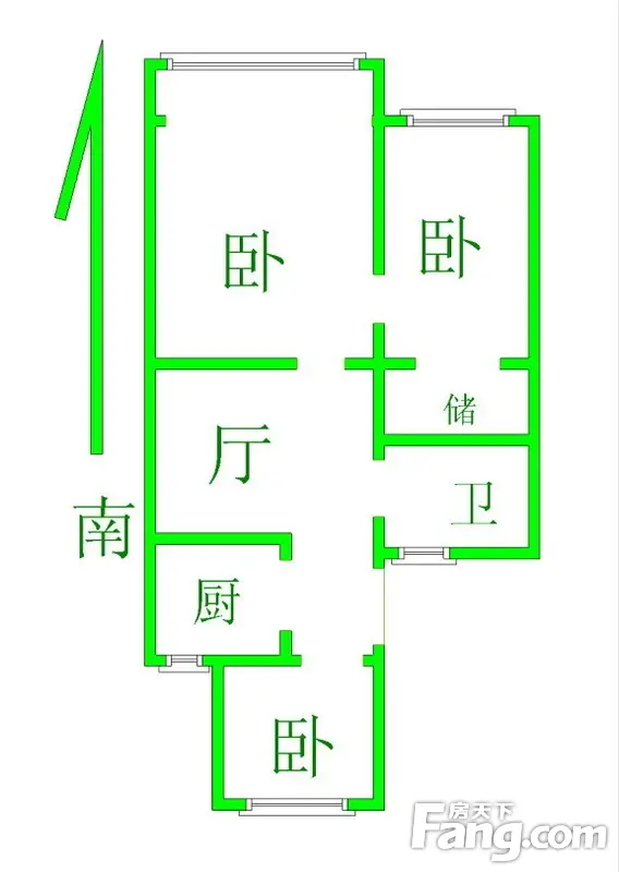 长虹路203号户型图 2室 2室1厅1卫1厨 73.00㎡