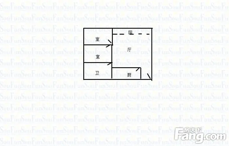 嘉绿西苑嘉绿西苑 2室 户型图 2室1厅1卫1厨 85.00㎡